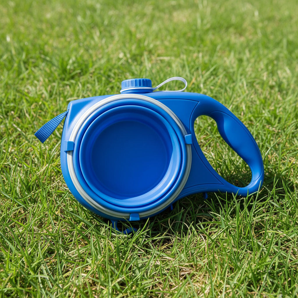 3-in-1 Retractable Dog Leash with Built-In Water Bowl