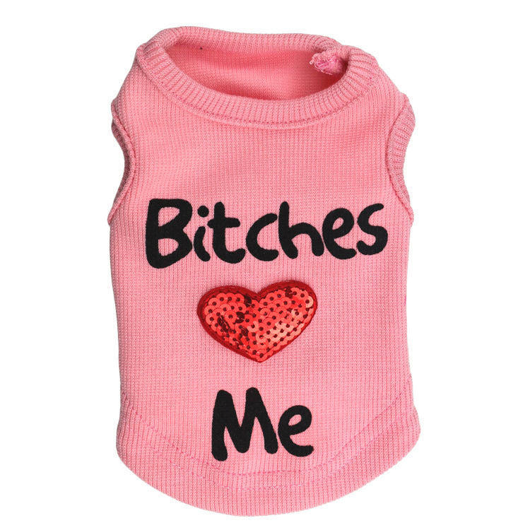 Pet Supplies Dog Clothing – “Bitches Love My Pet” Vest