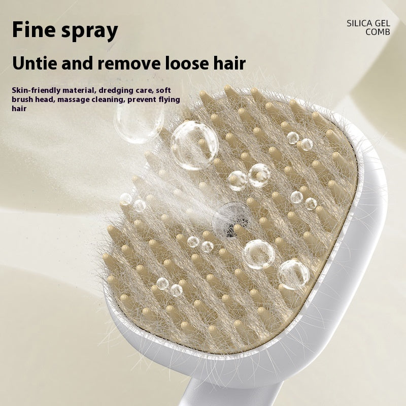 3-in-1 Electric Pet Spray Comb – Soft Teeth Massage Brush for Cats & Dogs