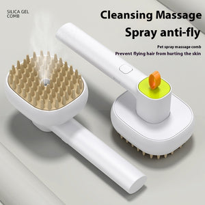3-in-1 Electric Pet Spray Comb – Soft Teeth Massage Brush for Cats & Dogs