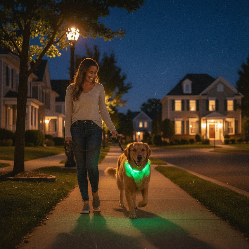 LED Dog Collar – USB Rechargeable Glow Safety Collar for Night Walks