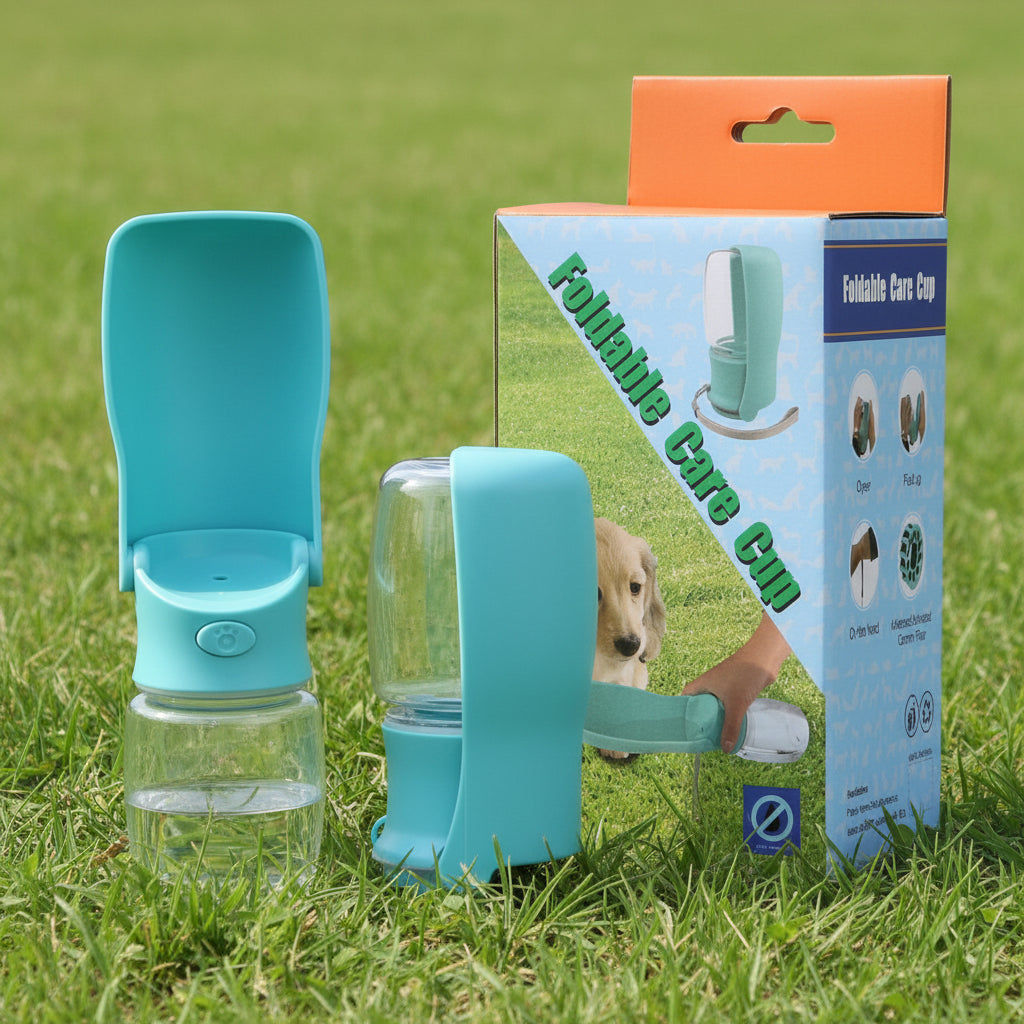 Portable Dog Water Bottle – Foldable Leak-Proof Travel Dispenser