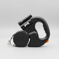 Retractable Dual Dog Leash – 360° Tangle-Free Swivel with Reflective Safety Strap