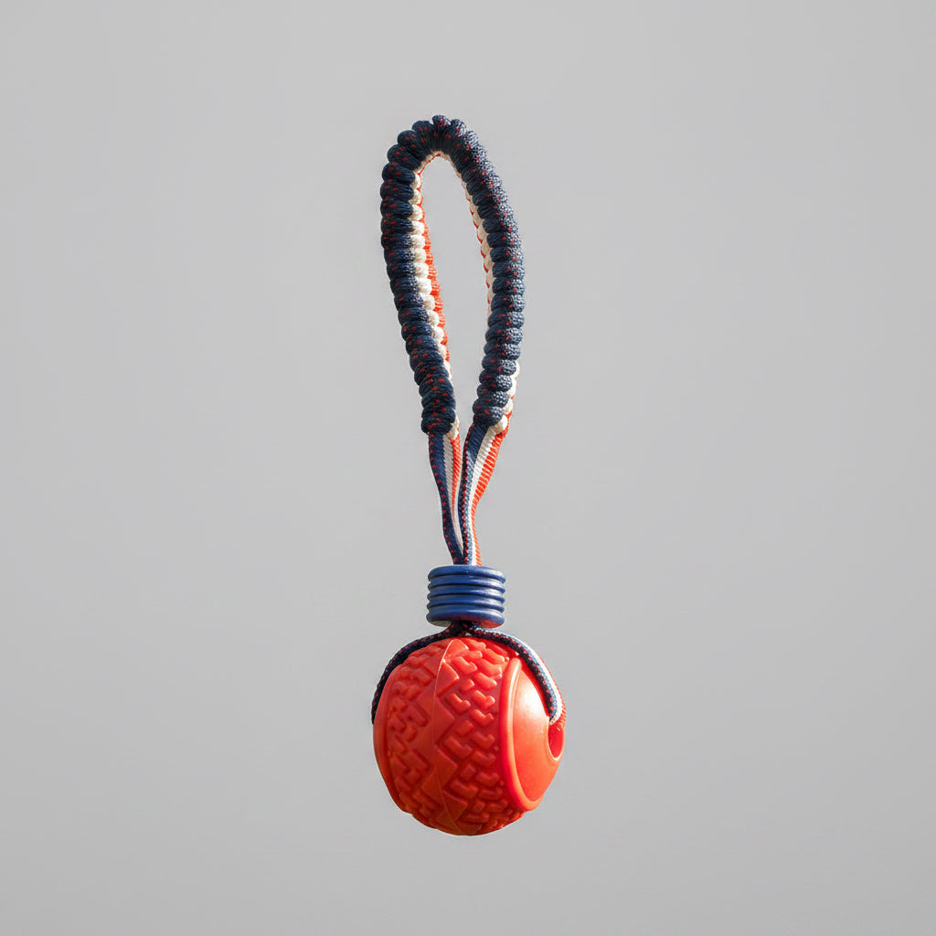 Dog Chew Ball with Rope – Durable Interactive Fetch Toy