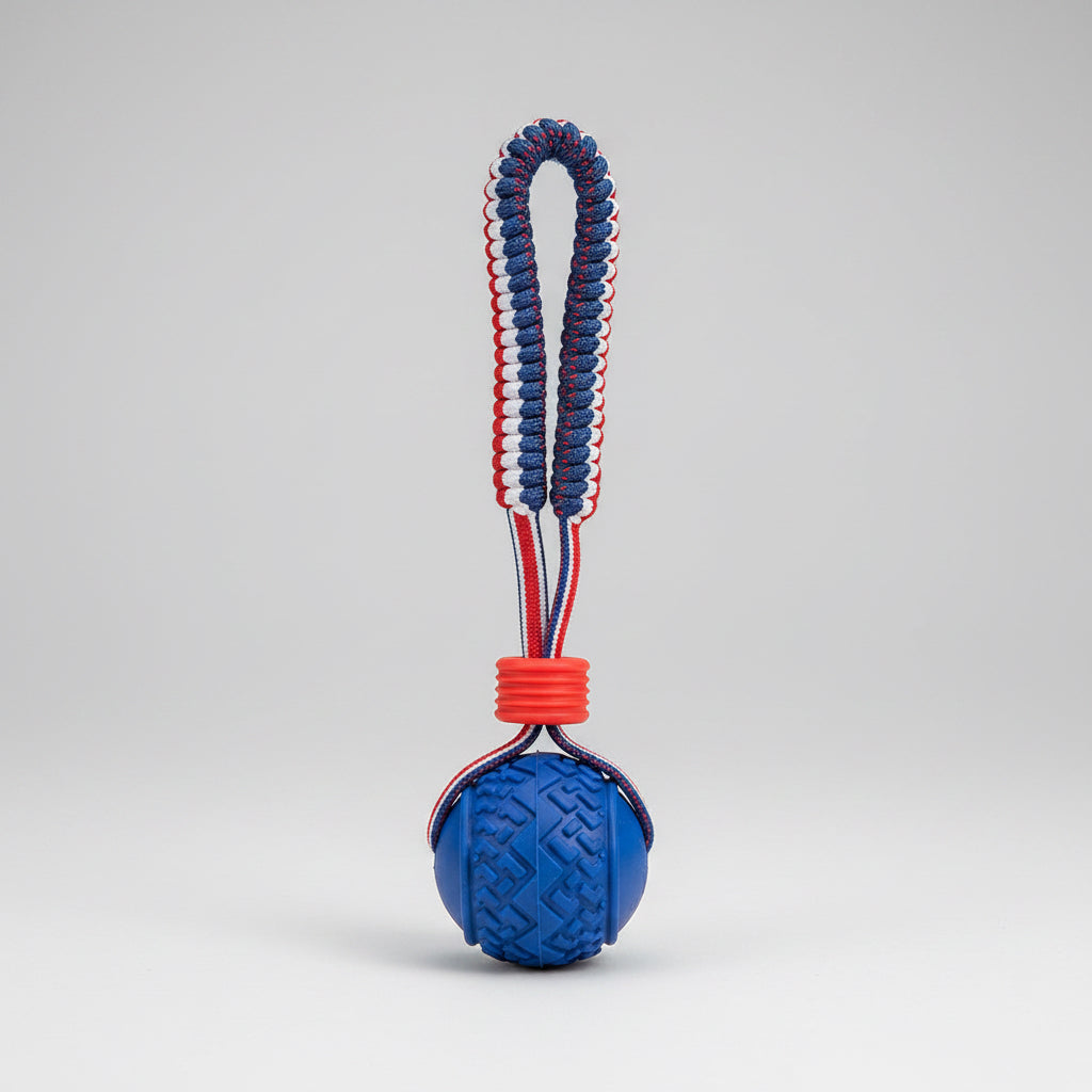 Dog Chew Ball with Rope – Durable Interactive Fetch Toy