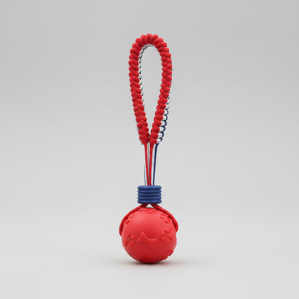 Dog Chew Ball with Rope – Durable Interactive Fetch Toy