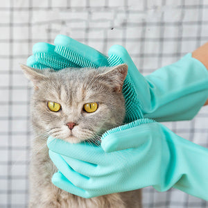 Pet Grooming Glove – Silicone Deshedding & Bath Brush for Dogs & Cats
