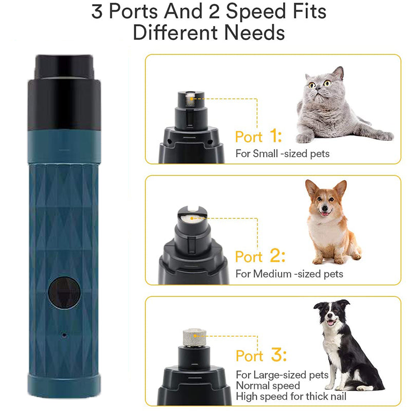 Electric Pet Nail Grinder with LED Light – Safe & Quiet